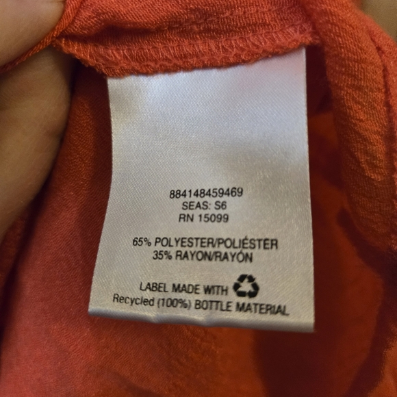 Flowing Coral Tunic Blouse with Pockets - Size 3X - Picture 4 of 7